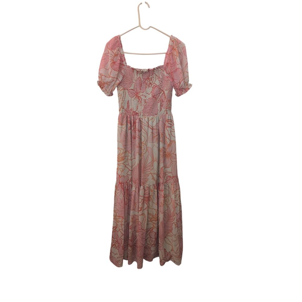 Patrons of Peace Boho Floral Maxi Dress Smocked Bodice Size Small EUC - Picture 5 of 5